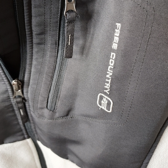 Free Country hoodie jacket small mirco-fleece off white& gray - Picture 14 of 16